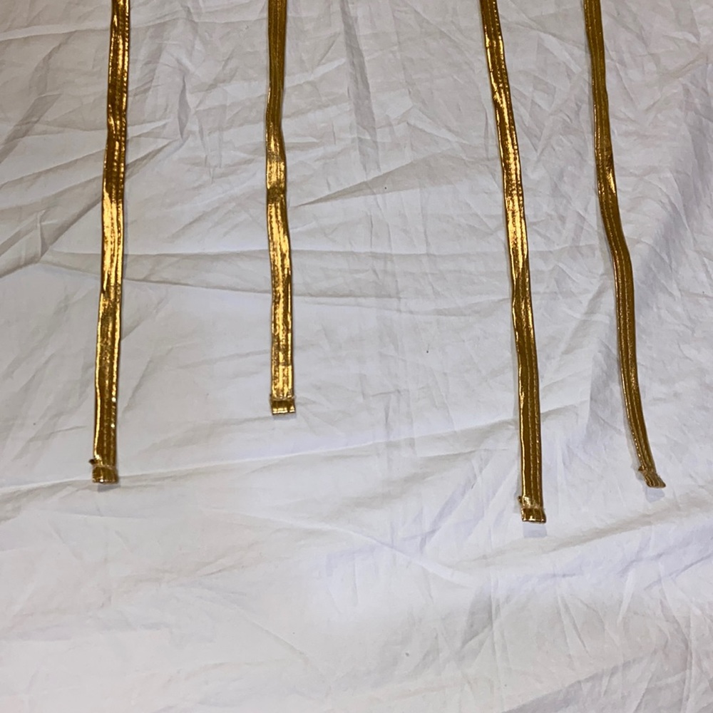 Spirit Halloween shiny gold metallic Halloween leg wraps. One size. Like new - Picture 7 of 13